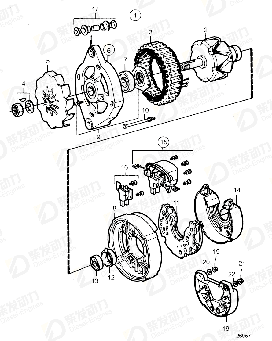 volvo penta Rotor 848400 Drawing